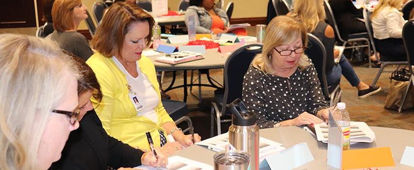 Participants working at workshop