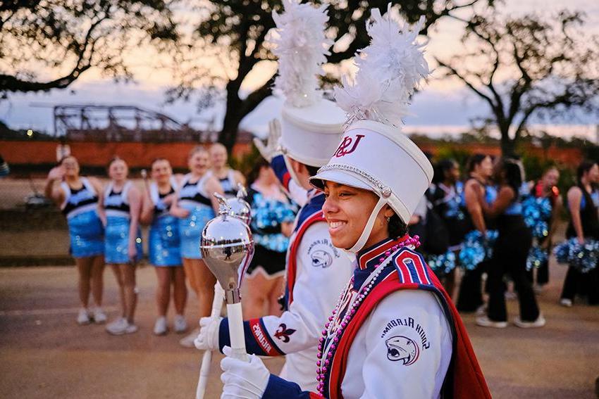 Jaguar Marching Band girl smiling