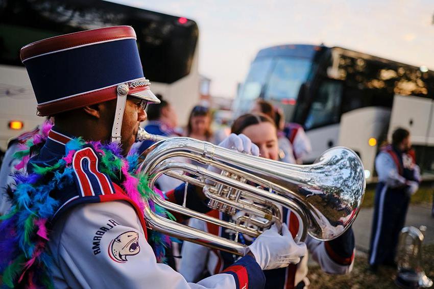 Jaguar Marching Band playing tuba